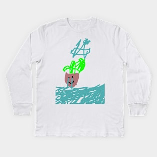 kids painting cry Kids Long Sleeve T-Shirt